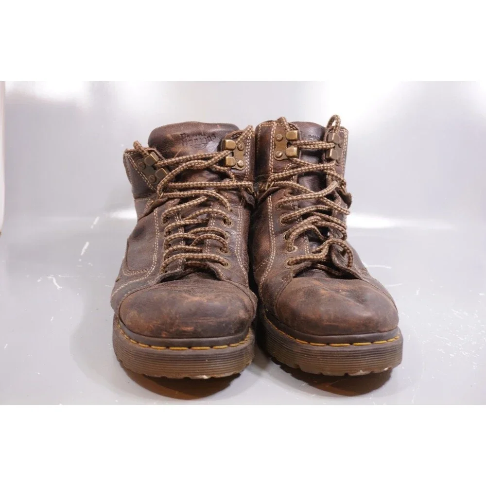 Dr. Martens Boots Diego Mens 10 Air Wair Brown Leather Lace Up Ankle Combat Work